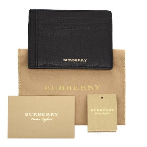 NWT BURBERRY LEATHER AND VINTAGE CANVAS CHECK CARD CASE WALLET WITH MONE… - Picture 5 of 6